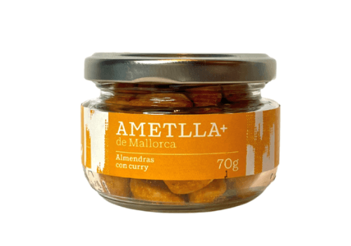 Bote de almendras con curry de 70 gramos