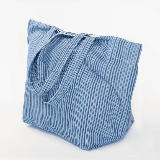 Imagen de bolsa de rayas azules