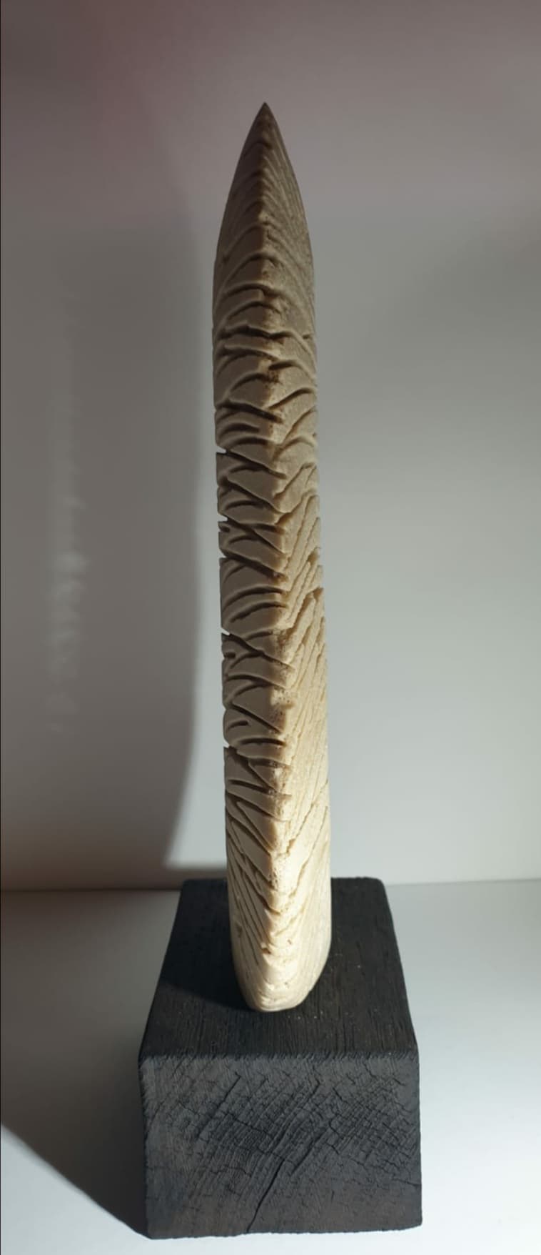 Side view of the sculpture "Imperfect Perfection".