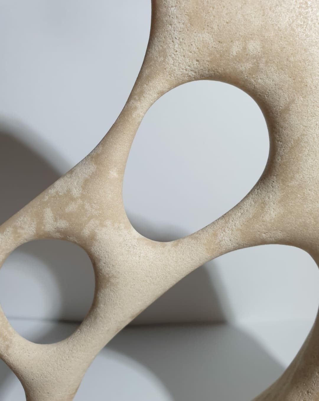 Detail of the soft finish of the inner area of the "Taurus" sculpture.