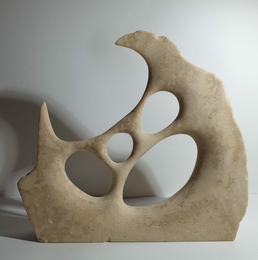 Front view of the sculpture "Taurus".