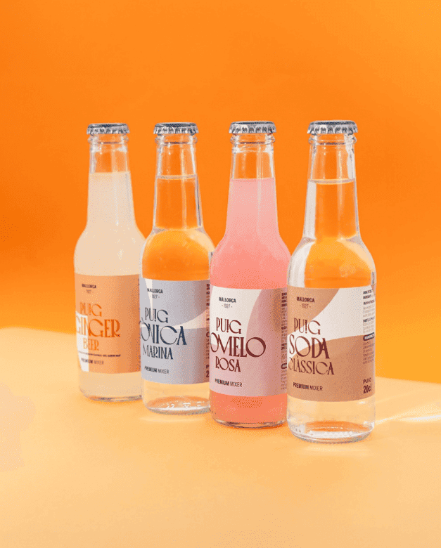 Cuatro mixers diferentes de bebidas Puig