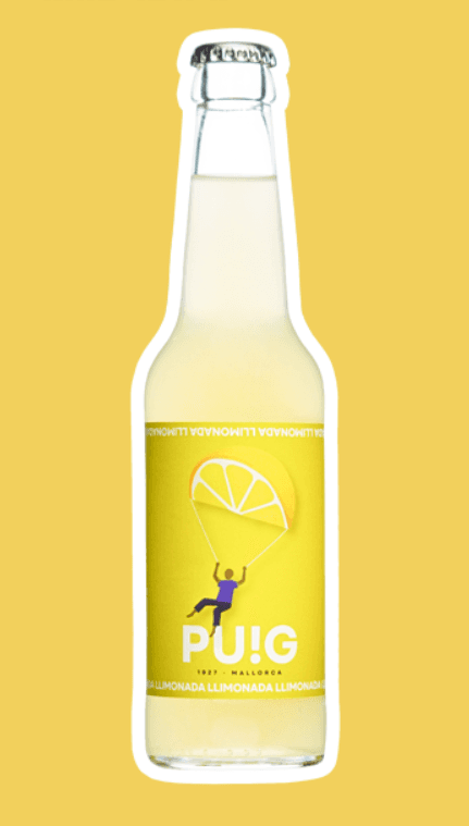 Botella de 33cl de refresco de limón con gas