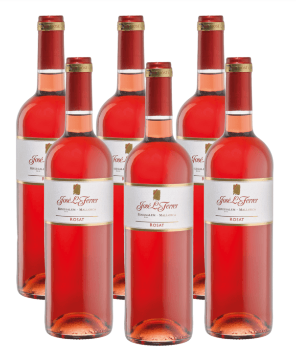 6 ampolles de vi rosat