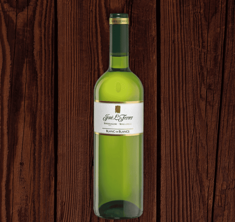 Botella de vino blanco