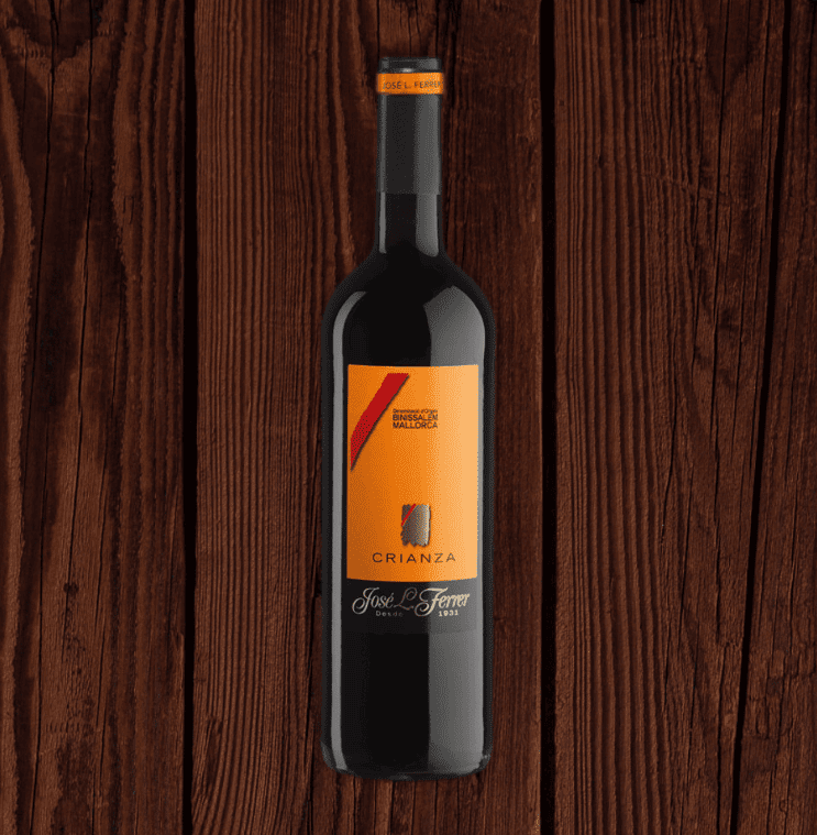 Botella de vino crianza