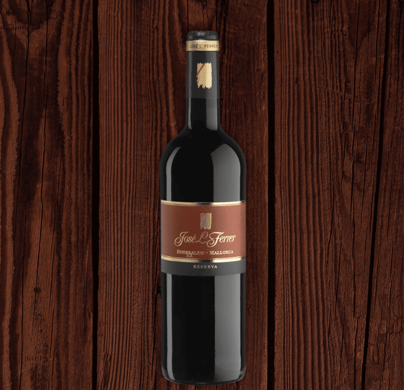 Botella de vino reserva