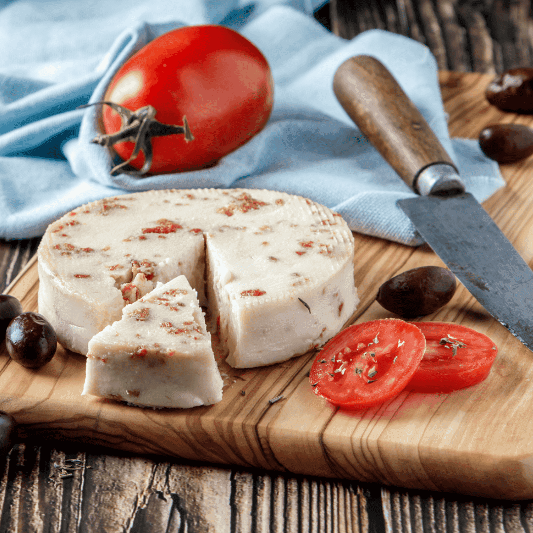 Plant-based alternative to sun-dried tomato cheese