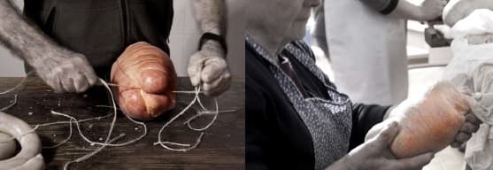 imagen del proceso de la elaboración de la sobrasada pultrú