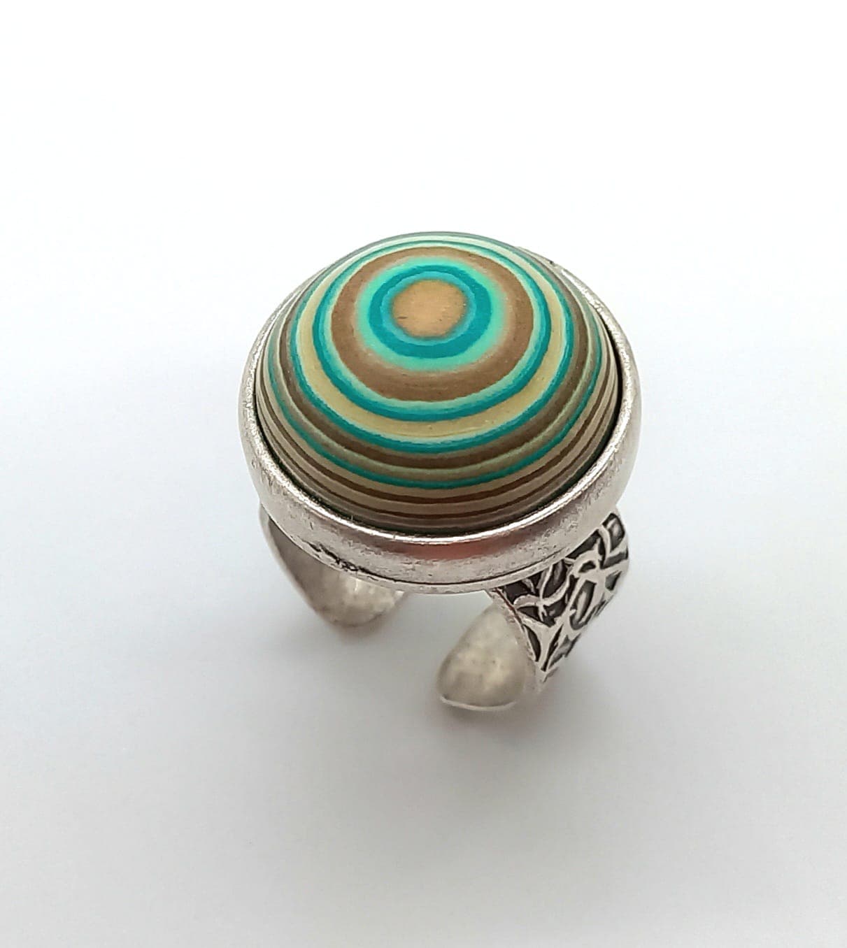 Verstellbares Ringbild in Aquagrün.