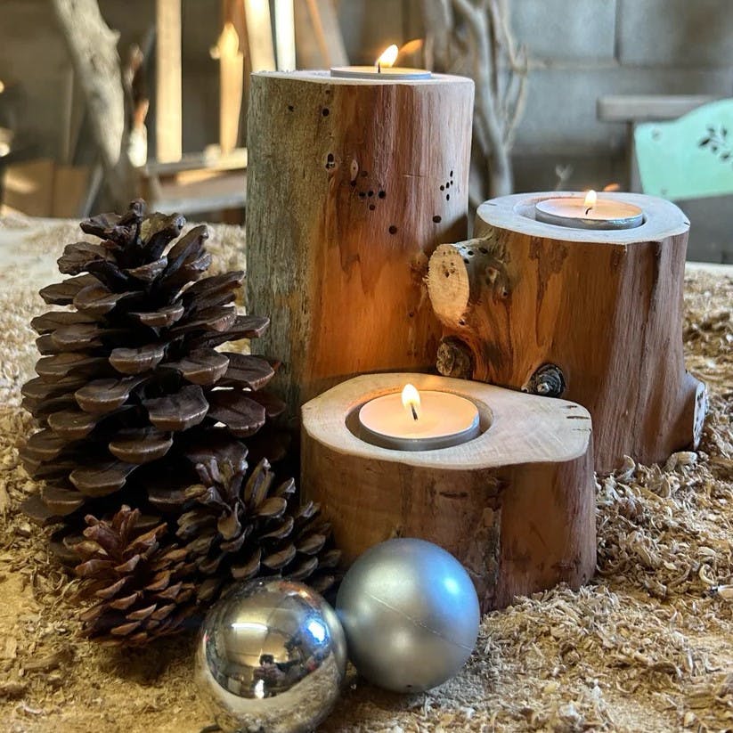 Bild von Ornament mit 3 Kerzen von Cocó Wood Art