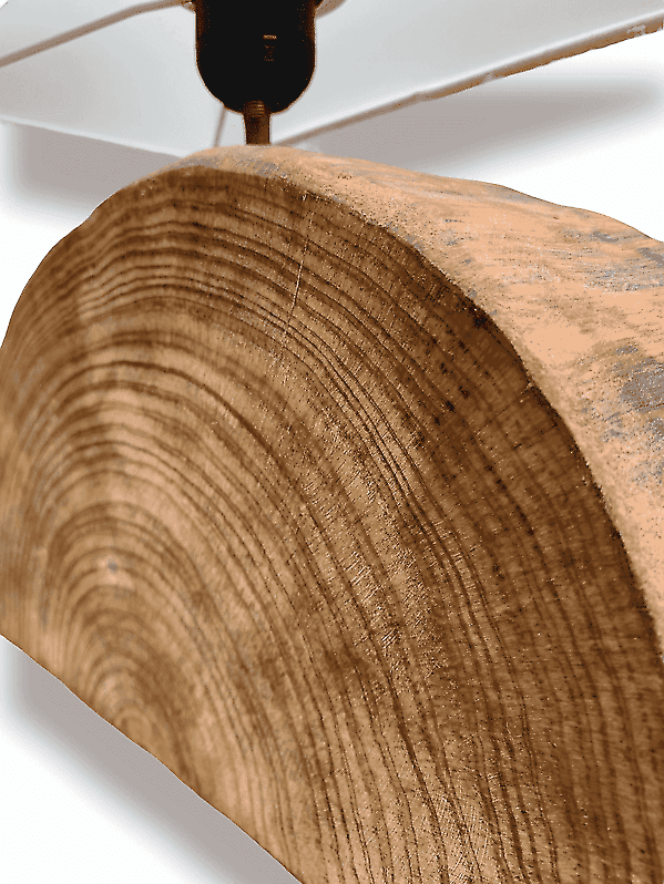 Base de lampara de madera de pino