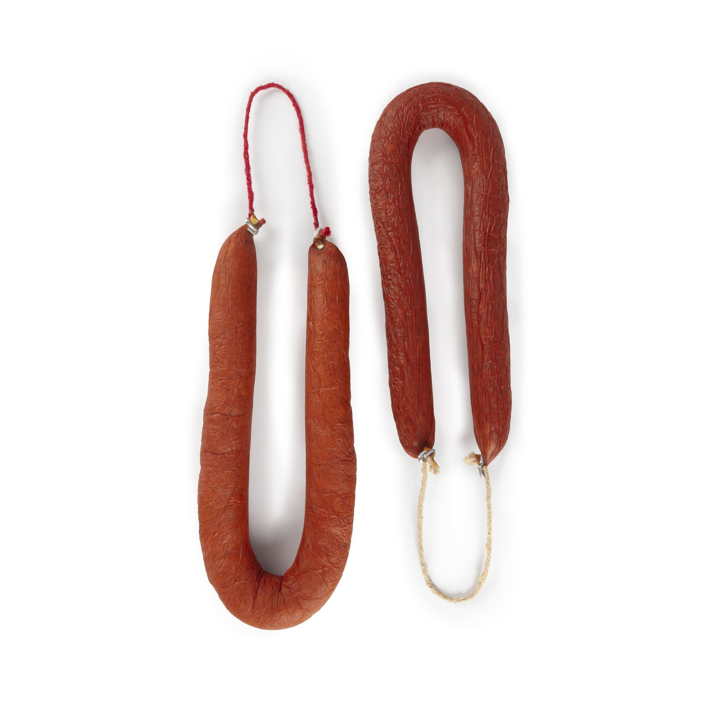 Peça de Longaniza de Mallorca CRISOL elaborada amb carn de porc Duroc i curada en tripa natural estreta segons la recepta tradicional.