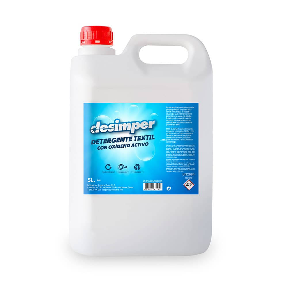 Detergente textil oxigenado, perfecto para eliminar todo tipo de manchas oxidantes
