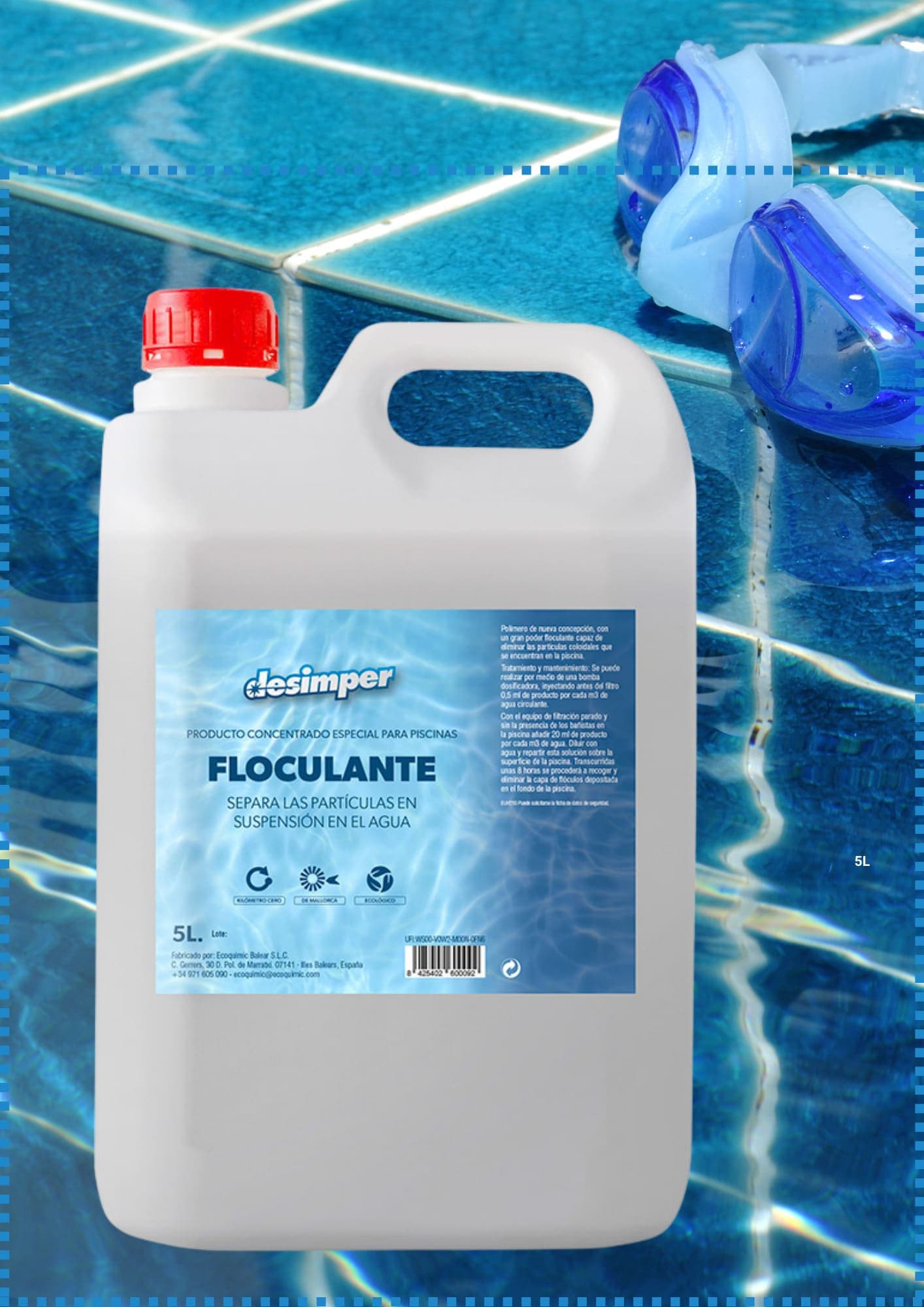 Garrafa de 5 litres de floculant