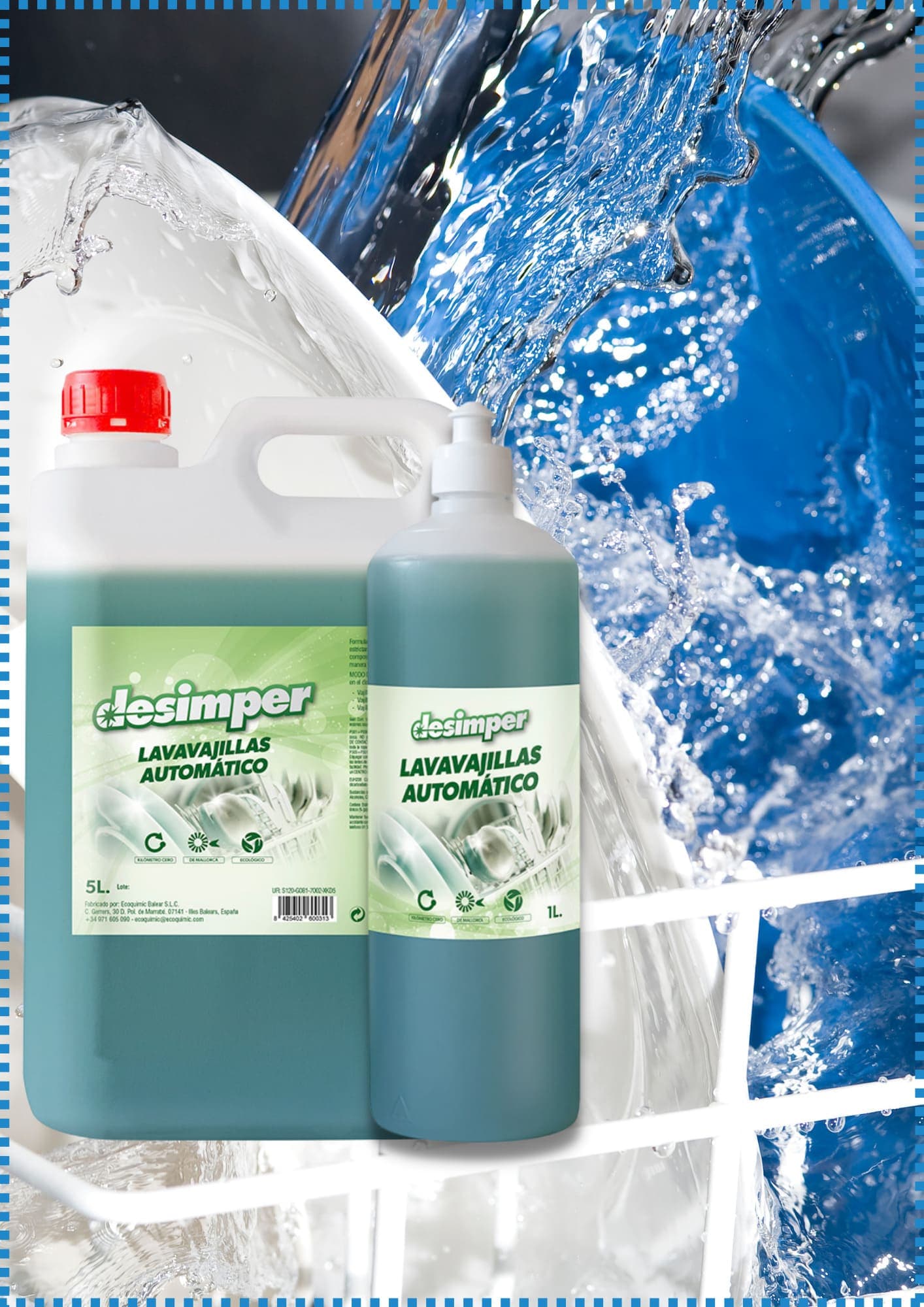 Detergente para lavavajillas automático con formulación líquida perfumada con microorganismos estrictamente no patógenos