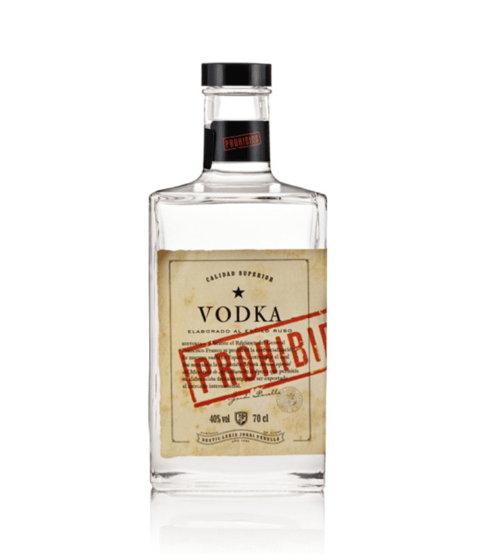 Botella de vodka Prohibit