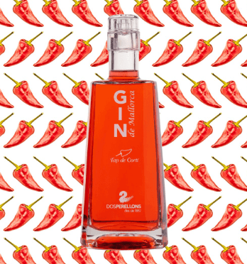 Bottle of Tap de Corti gin with red paprika base