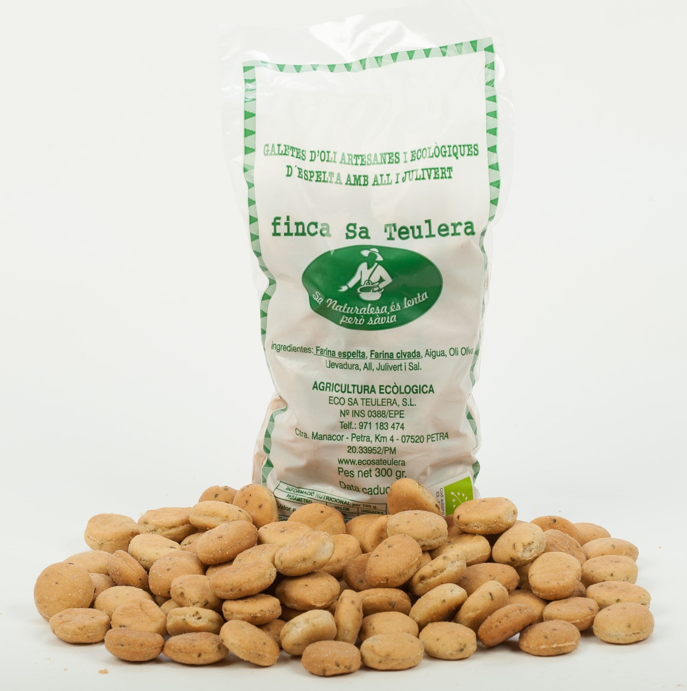 Galetes artesanals d' oli d' oliva amb diferents farines i ingredients naturals.