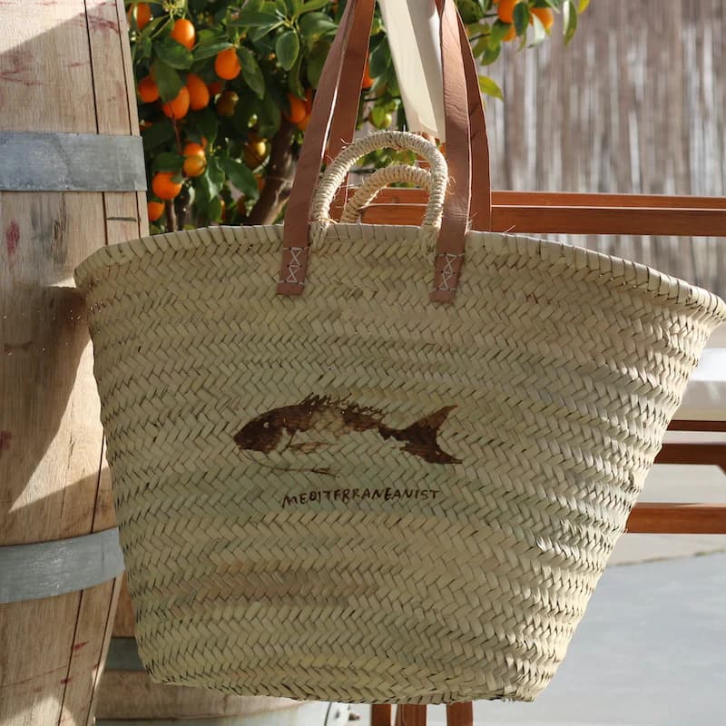 Wicker basket made in Mallorca. Casa Eva Series.