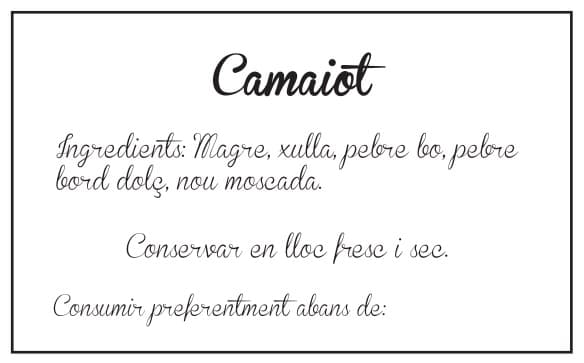 Zutaten der Camaiot-Wurst