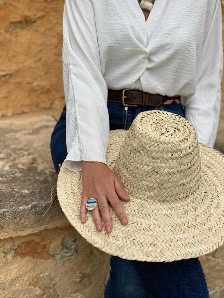 Anillo en porcelana y plata