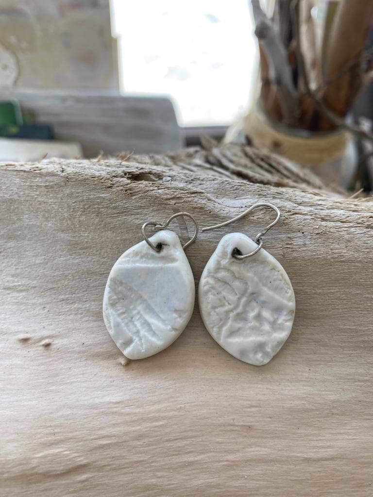 Porcelain and silver earring textures series