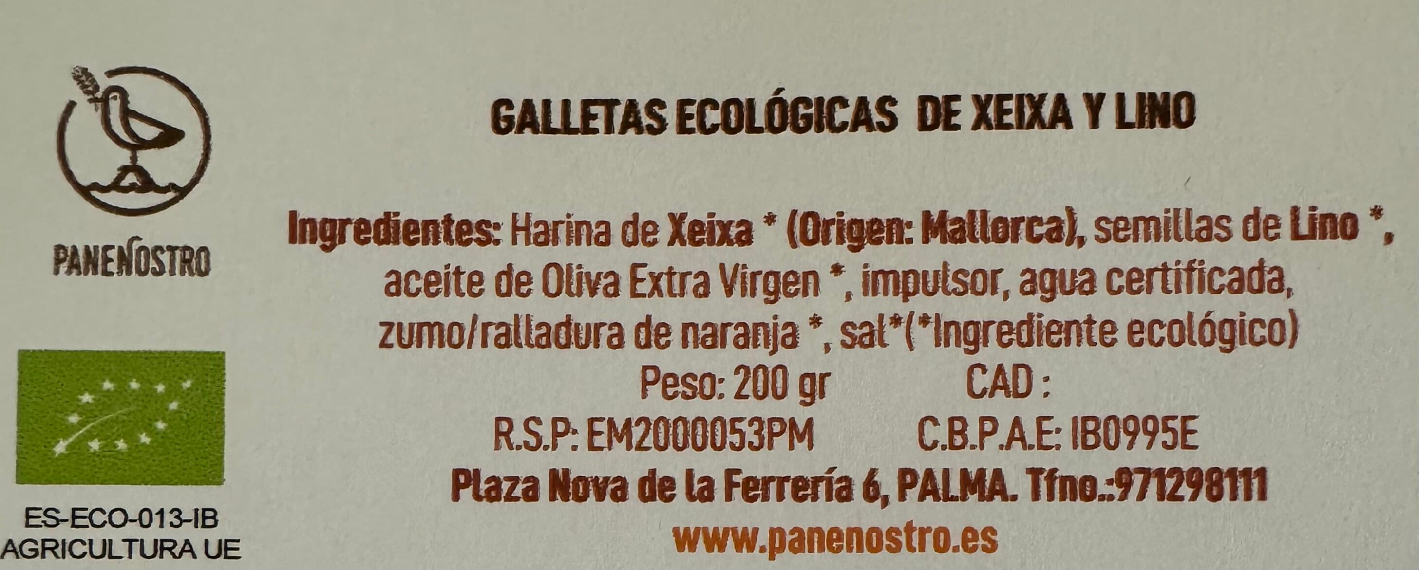 Galletas artesanales, veganas de harina de Xeixa con semillas de lino