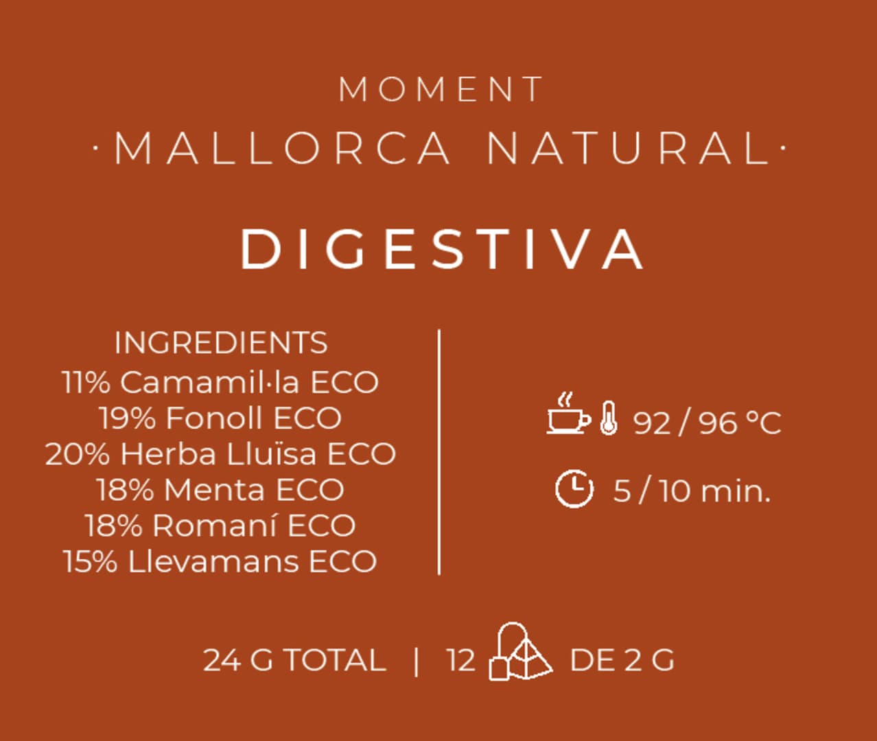 Etiqueta de infusión digestiva T'Estim