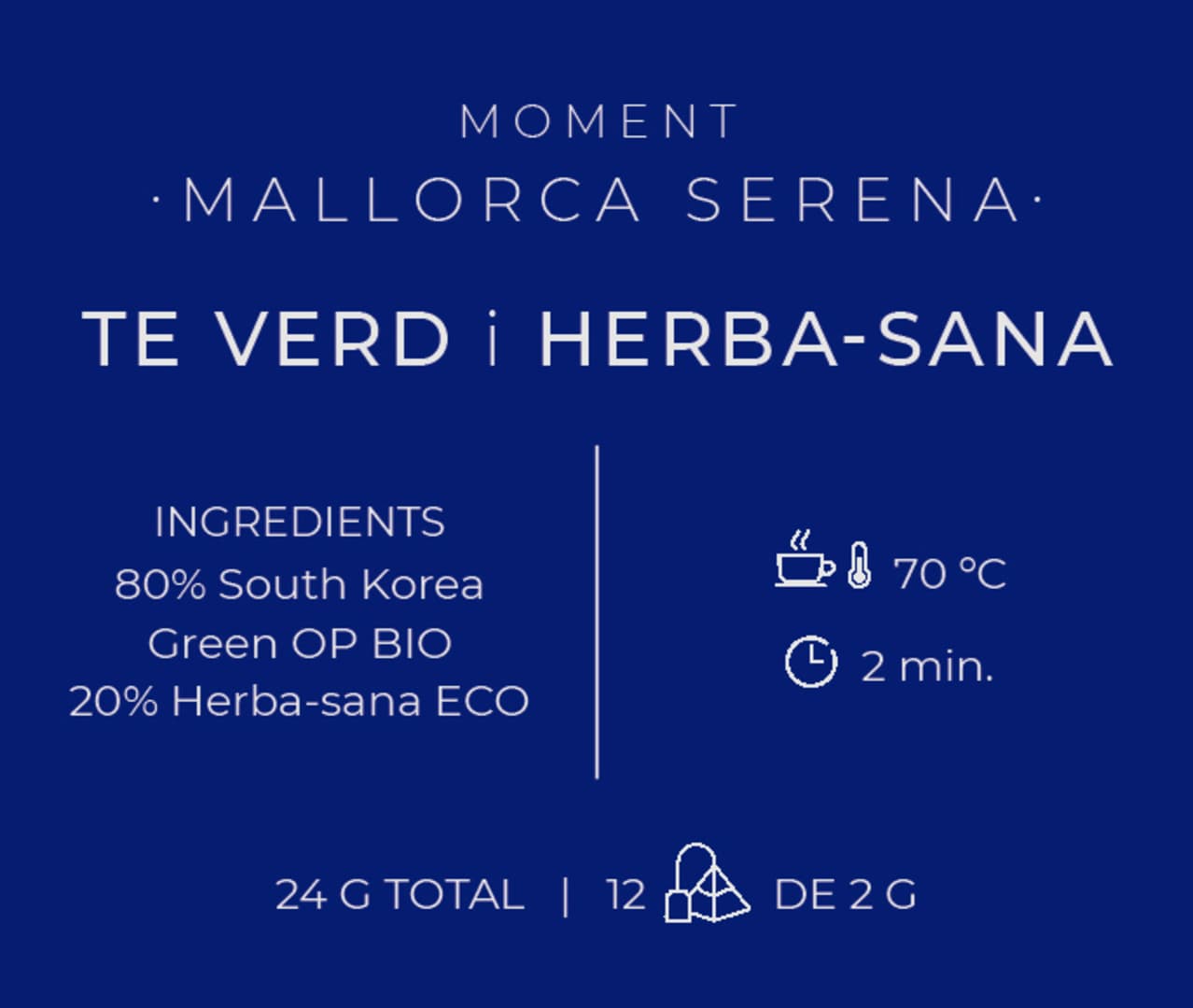 Imagen de etiqueta de té verde con hierbabuena