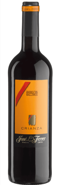 Botella de vino tinto de Bodegas José L. Ferrer