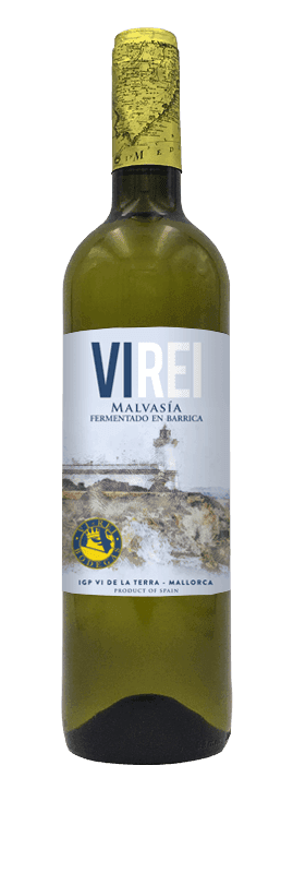 Ampolla de vi blanc malvasia fermentat en bóta