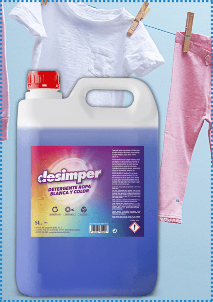 Detergente líquido especialmente formulado para el lavado de ropa de alta eficacia sobre manchas