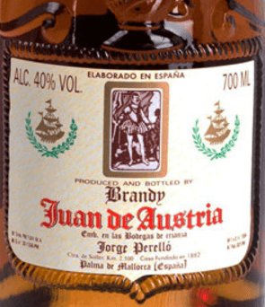 Etiqueta de Brandy Juan de Austria