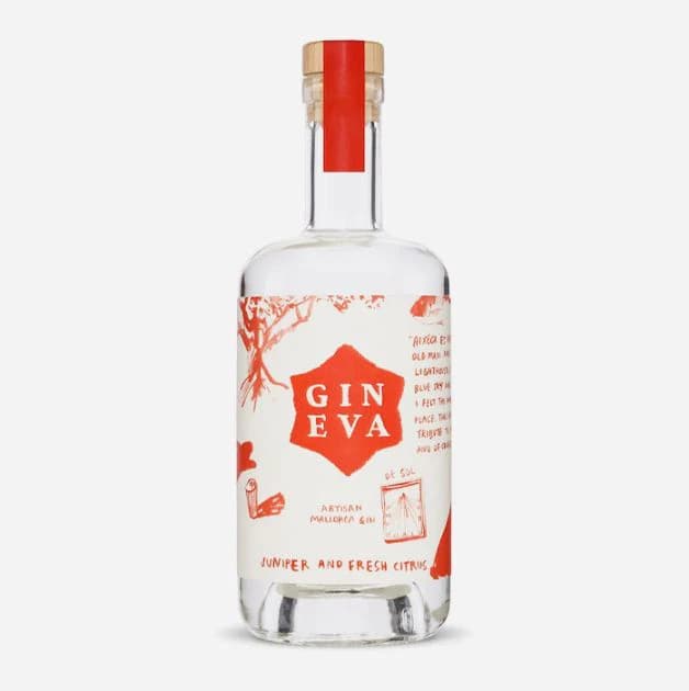 Image on white background of Gin Eva "La Vermella" Mallorca Dry Gin