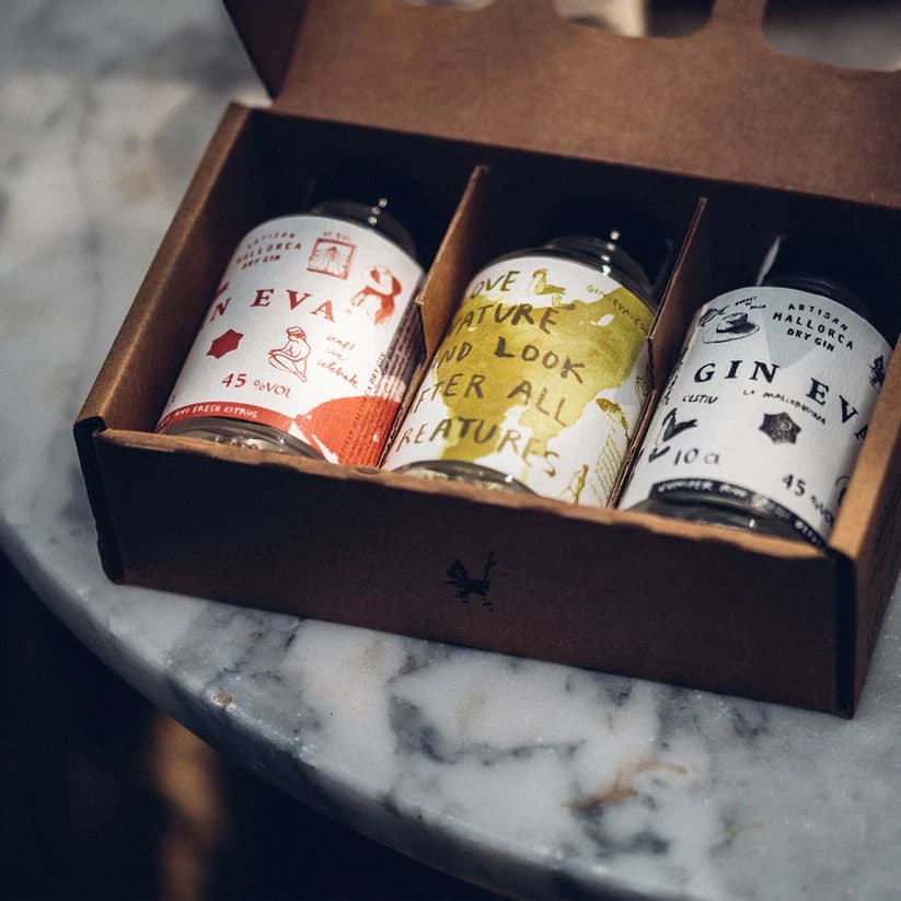 Bild von Gin Eva "Tasting Flight Box" Mallorca Dry Gin 3 x 0,1 L 45%vol.