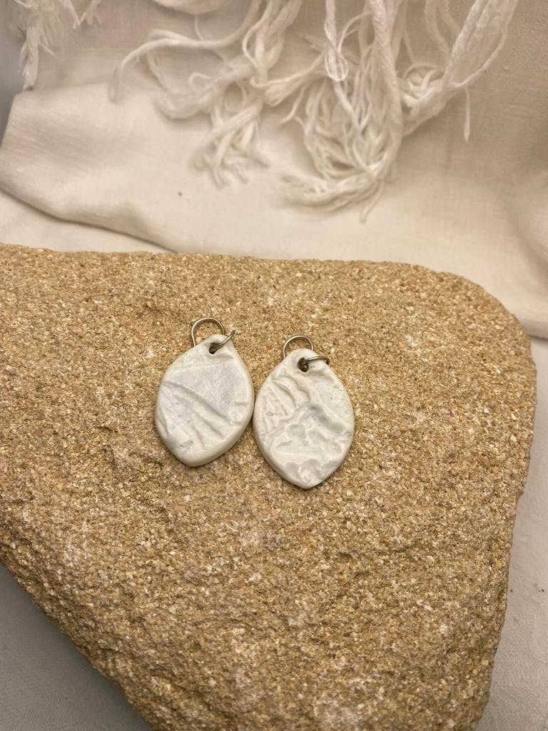 Porcelain and silver earring textures series