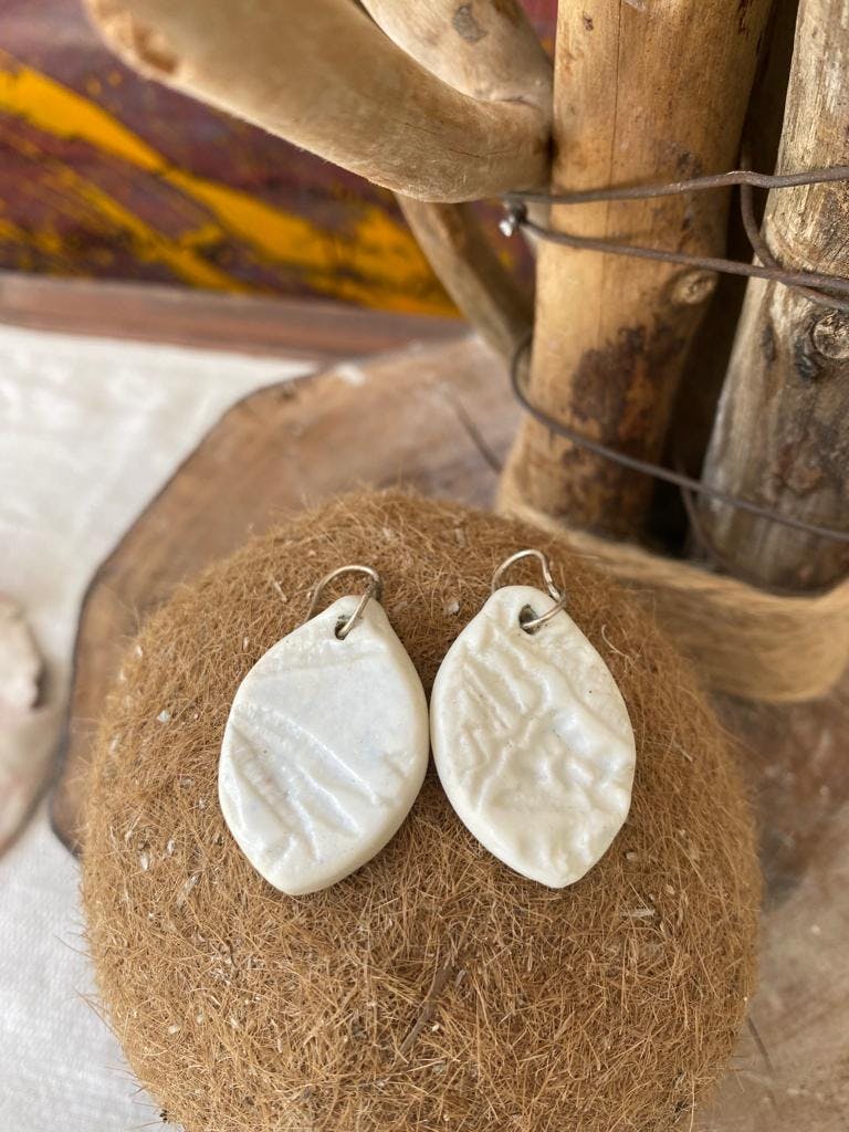 Porcelain and silver earring textures series