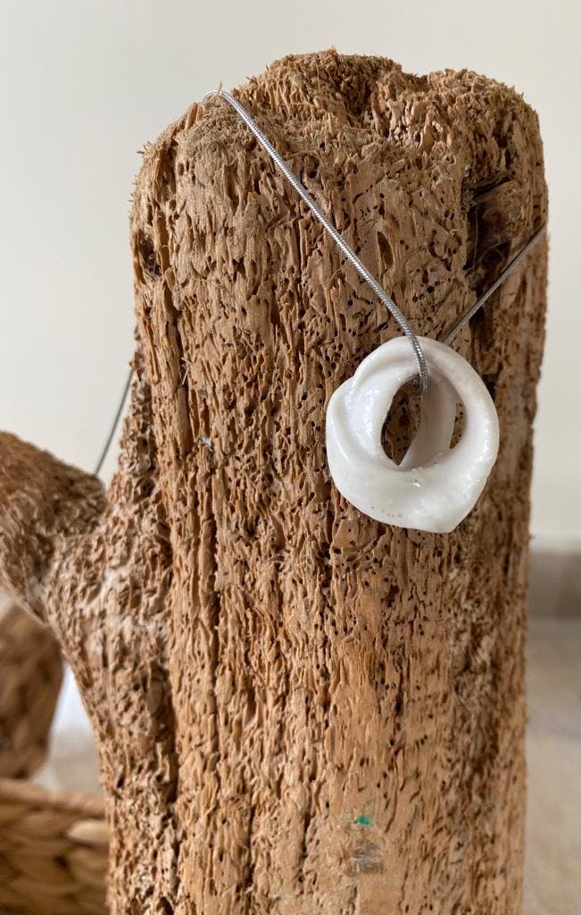 Image of Porcelain Pendant with Stainless Steel Chain