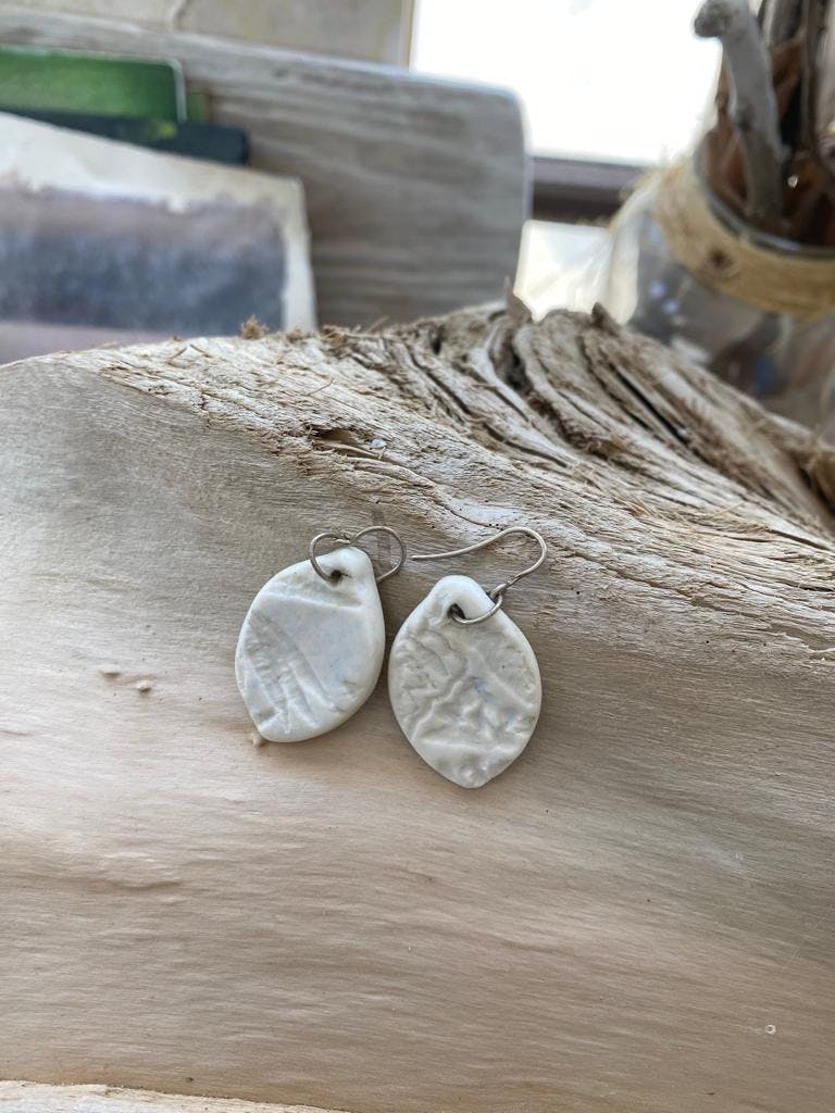 Hanging porcelain earrings