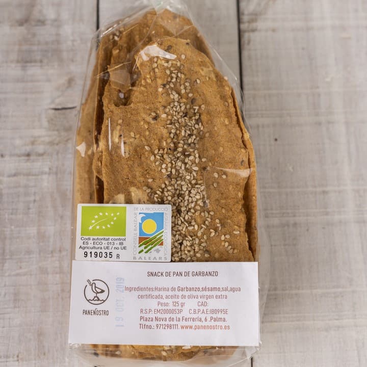 Image of Chickpea Bread Snack with Sesame Seeds (125 grs)