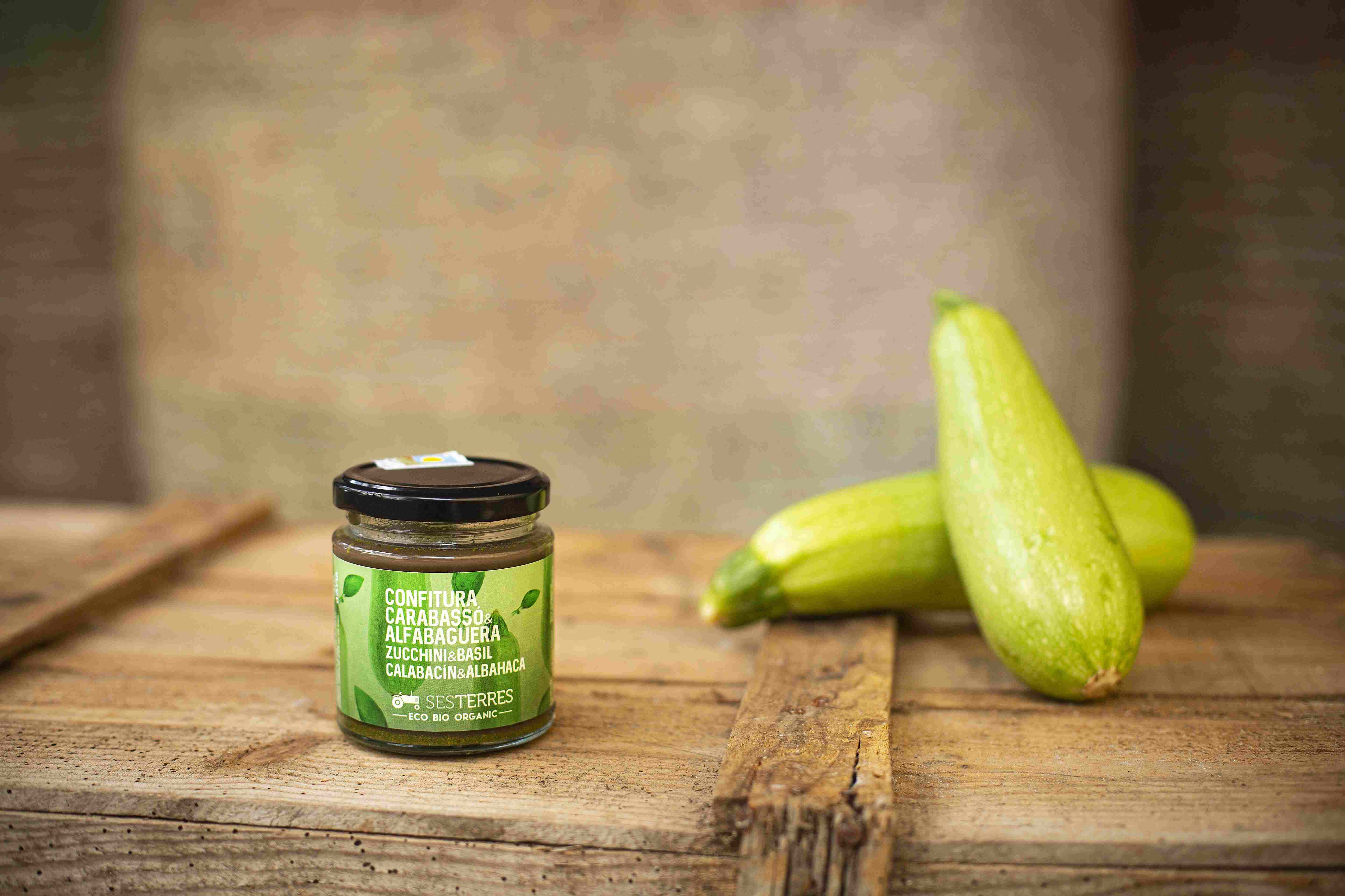 Bio-Zucchini-Basilikum-Marmelade. Format 100Gramm.