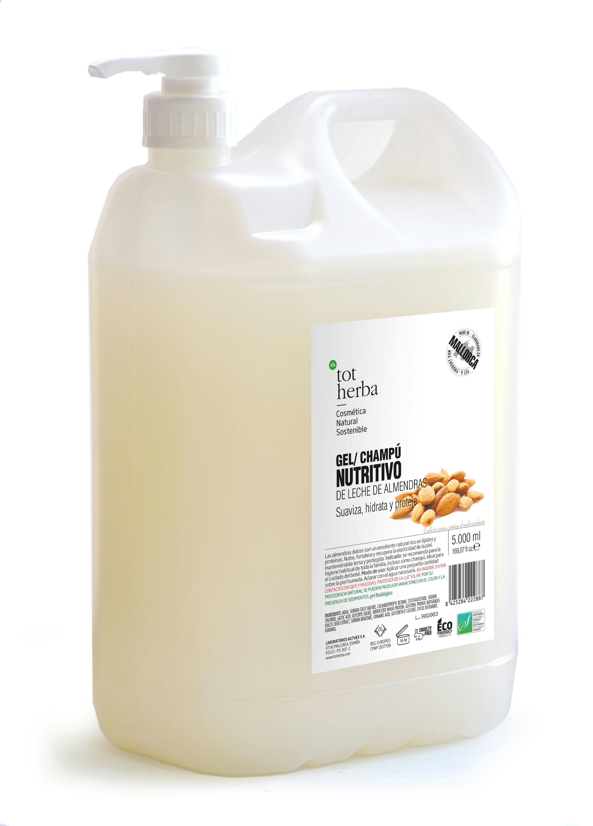 Nourishing shower gel of almond milk in 5 liter carafe